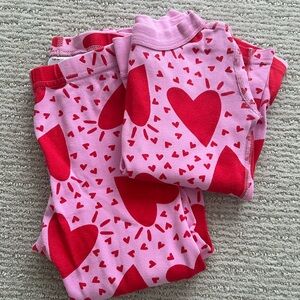 Girls Hanna Andersson Valentine’s Day Pajamas Heart Red Pink Size 4t 100cm